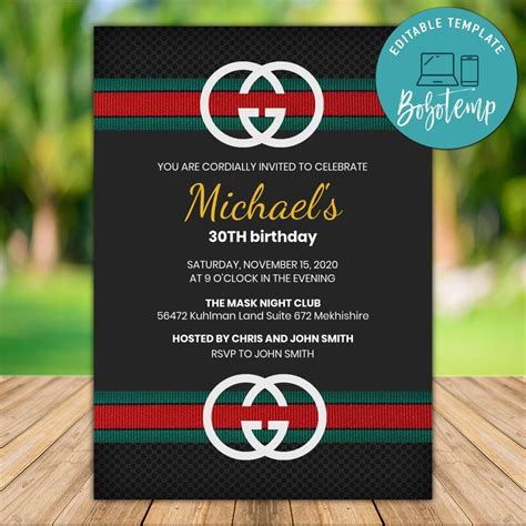 gucci inspired invitations